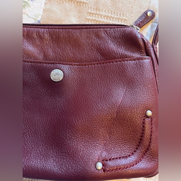 OXBLOOD / BURGUNDY GENUINE LEATHER - VINTAGE CROSSBODY PURSE - Picture 8 of 10